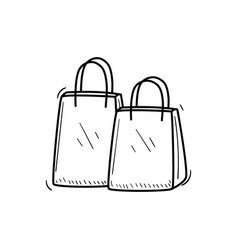 Shopping Bag In Hand Drawn Style