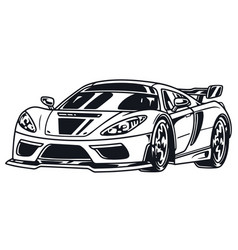 Racing Car Vintage Emblem Monochrome