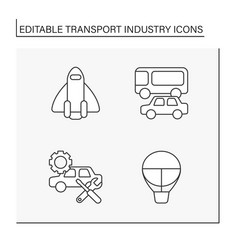 Transport Industry Line Icons Set