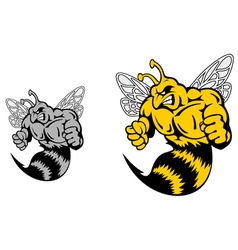 Angry Hornet Or Yellow Jacket Mascot