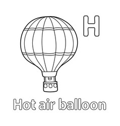 Hot Air Balloon Alphabet Abc Coloring Page H