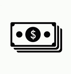 Stack Dollar Bill Note Icon Line Art