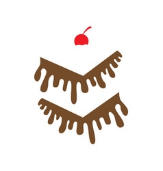 Chocolate Melted Cake Icon Logo