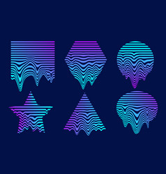 Cyberpunk Neon Geometric Elements Set Of Vintage