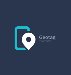 Geotag With Mobile Phone Or Location Pin Logo