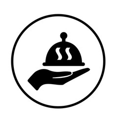 Cloche Food Hand Icon Black Graphics