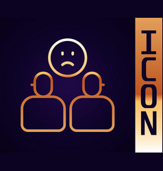 Gold Line Complicated Relationship Icon Isolated