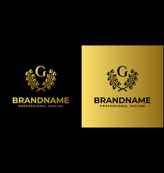 Letter G Diamond Laurel Logo Suitable