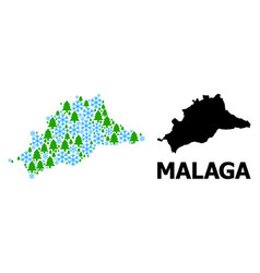 Winter Collage Map Malaga Province Snow