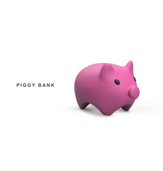 3d Realistic Pink Piggy Bank Saving Money And