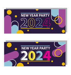 Abstract New Year 2024 Party Banners Circle