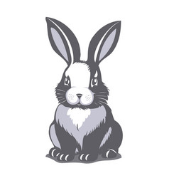 Cute Graphic Gray Sitting Beautiful Bunny