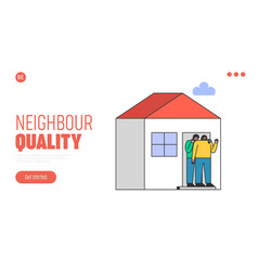 Landing Page With Couple Greeting New Neighbors