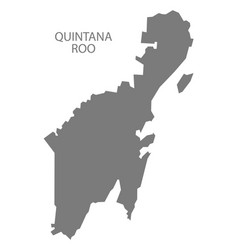 Quintana Roo Mexico Map Grey