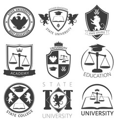 Heraldry Of University Black White Emblems