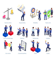 Corporate Culture Isometric Set