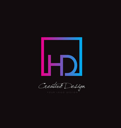 Hd Square Frame Letter Logo Design With Purple