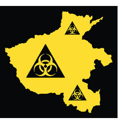 Henan Province Map China With Biohazard Virus