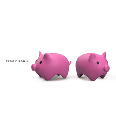 3d Realistic Two Pink Piggy Banks