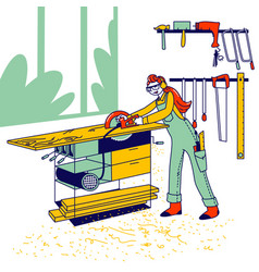 Woman Work In Carpentry Shop Concept Girl