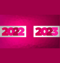 2022 2023 Year Icon With Pink Low Poly