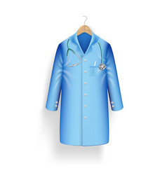 3d Medical Gown With Stethoscope On Hanger