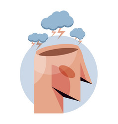 Abstract Head With Rain