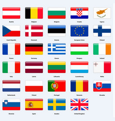 Set of flags of all countries of europe rectangle Vector Image