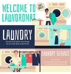 Laundry And Laundromat Service Banners Or Flyers