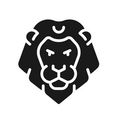 Lion Head Black Glyph Icon