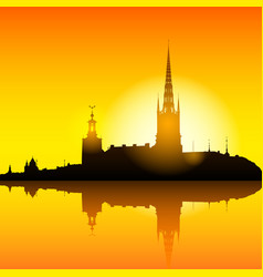 Stockholm Skyline Sunset Background