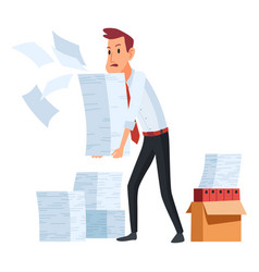 Office Paperwork Worker With Stack