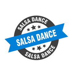 Salsa Dance Sign Dance Blue-black Round