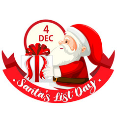 Santas List Day Text Banner Design