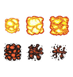 Video Game Explosion Animation In Pixel Art