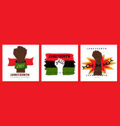 Juneteenth Greeting Cards With Clenched Fist