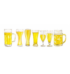 Watercolor Beer Glasses Set