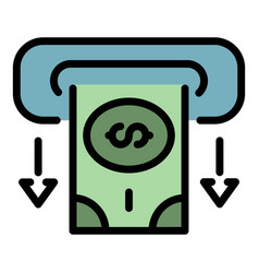 Cash Atm Out Icon Color Outline