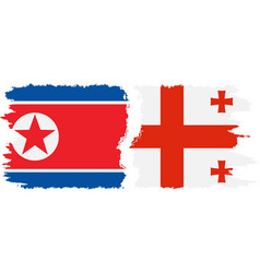 Georgia And North Korea Grunge Flags Connection