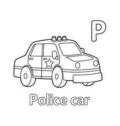 Police Car Alphabet Abc Coloring Page P