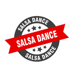 Salsa Dance Sign Dance Black-red Round