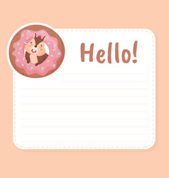 Notepad Page With Cute Chipmunk Character