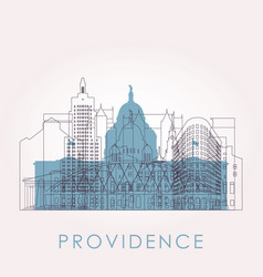 Providence usa skyline and landmarks silhouette Vector Image