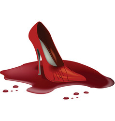 Red Stiletto Heels Shoes Stained And Over Blood