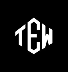 Tew Letter Logo Design With Polygon Shape