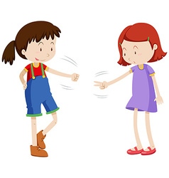 Girl Playing Rock Paper Scissors Royalty Free Vector Image