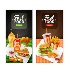 Fast Food 2 Vertical Banners Set