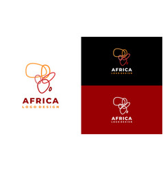 Line Art Africa Map Logo Template African Logo