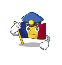 Police Flag Romania Isolated With Mascot