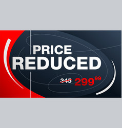 Price Reduced Banner On Bright Background